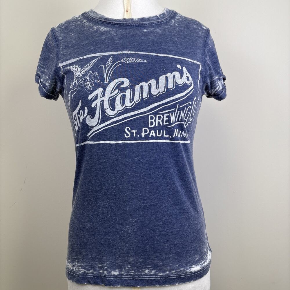 Recycled Karma Burnout Super Thin Hamm’s Brewing Retro Style Oversized Tee XS